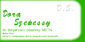 dora szepessy business card